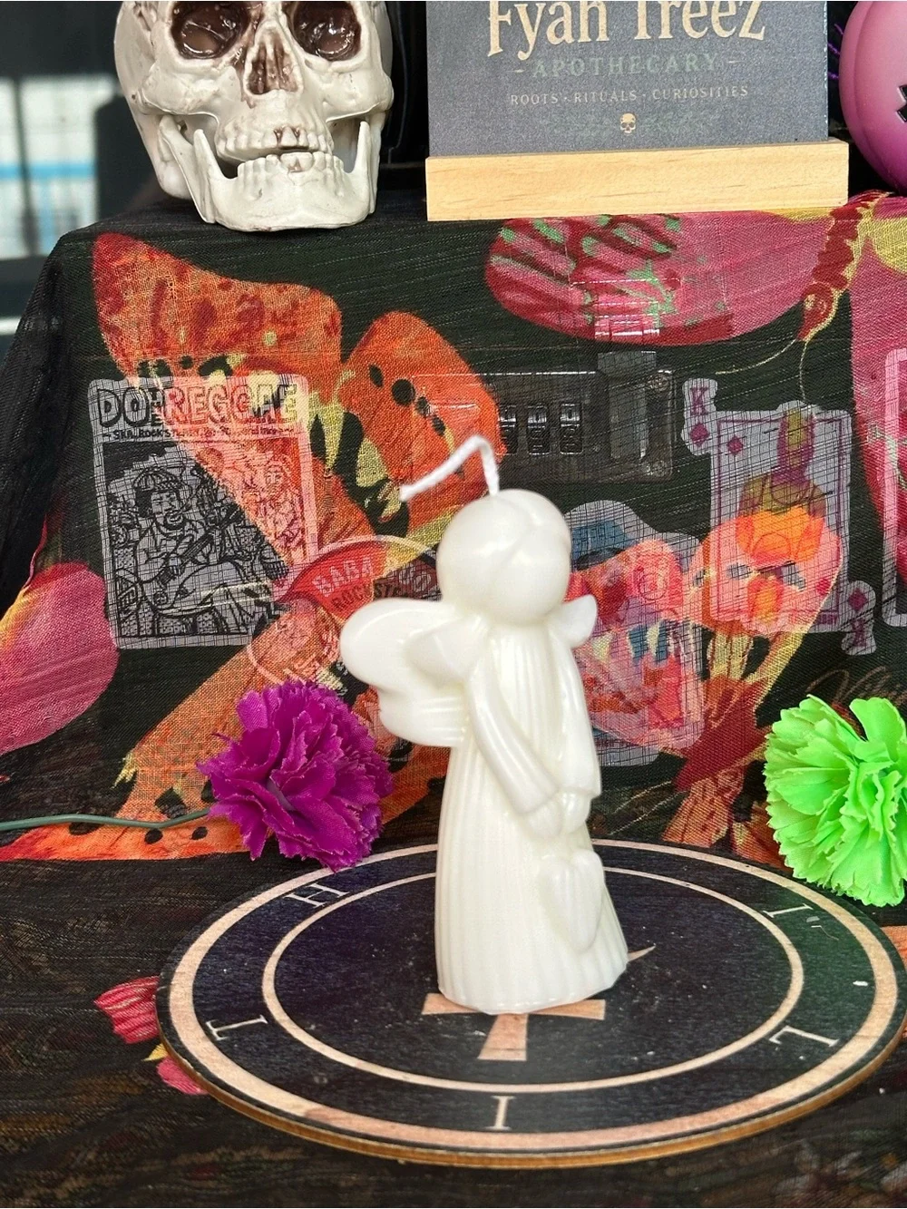 Handmade White Angel Candle – Heart Holding Angel